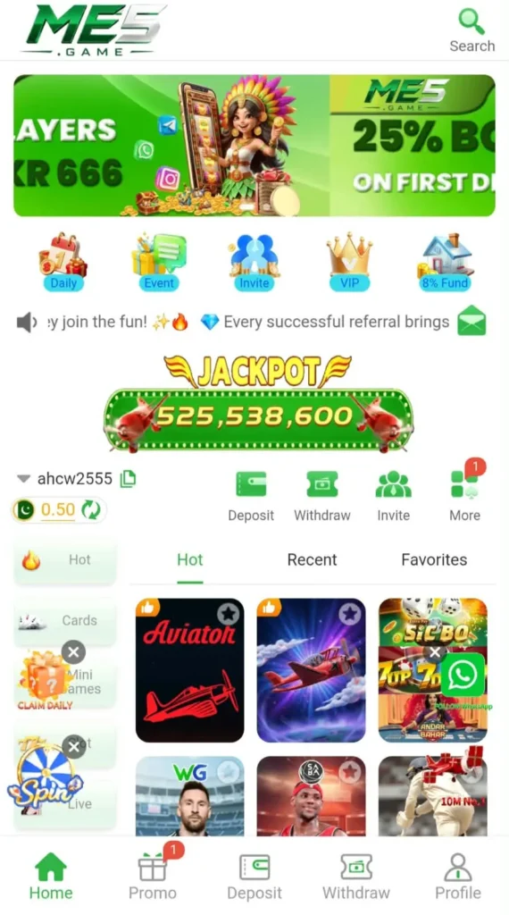 Me5 Game Interface